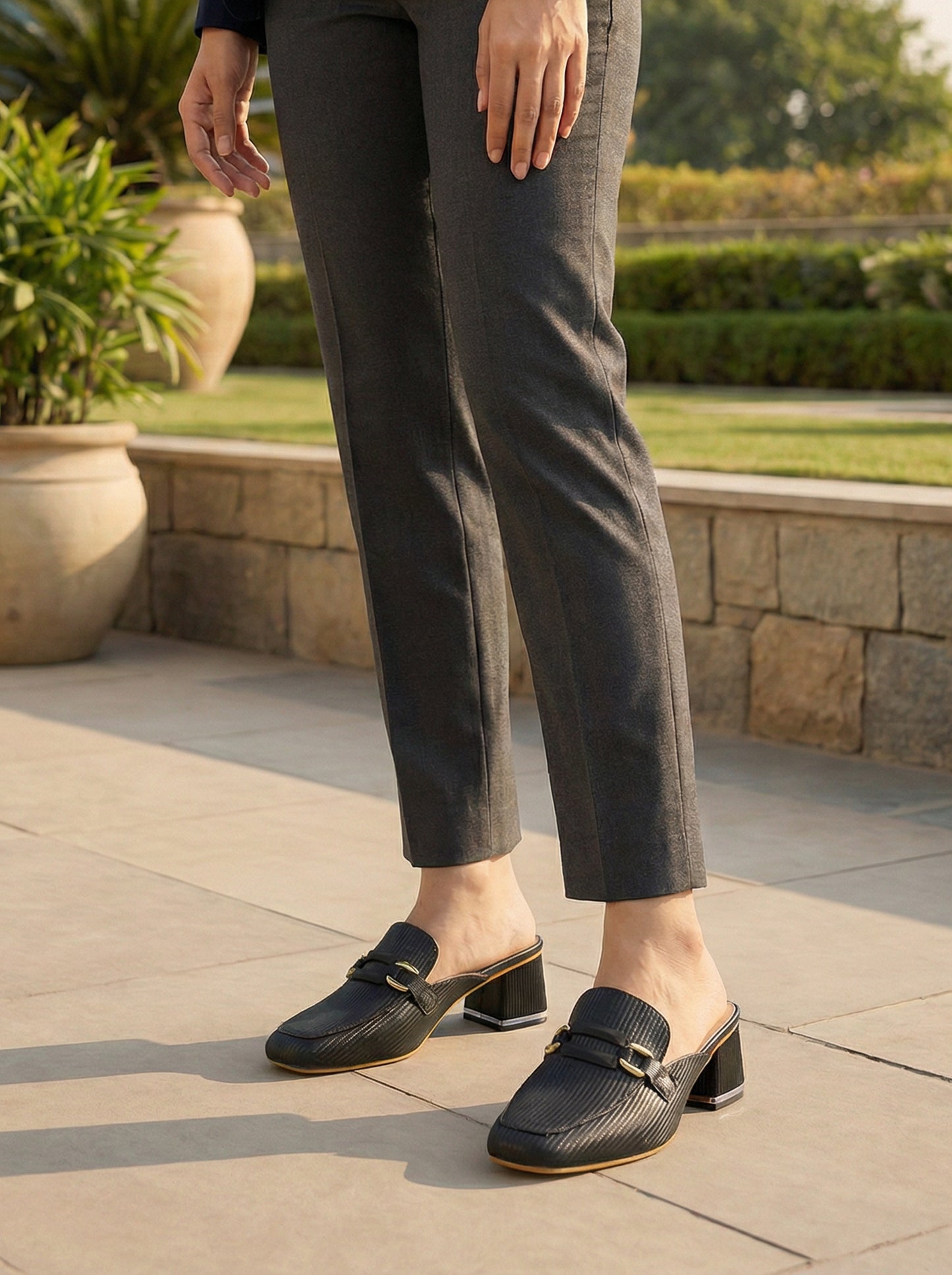 Box Heel Mules