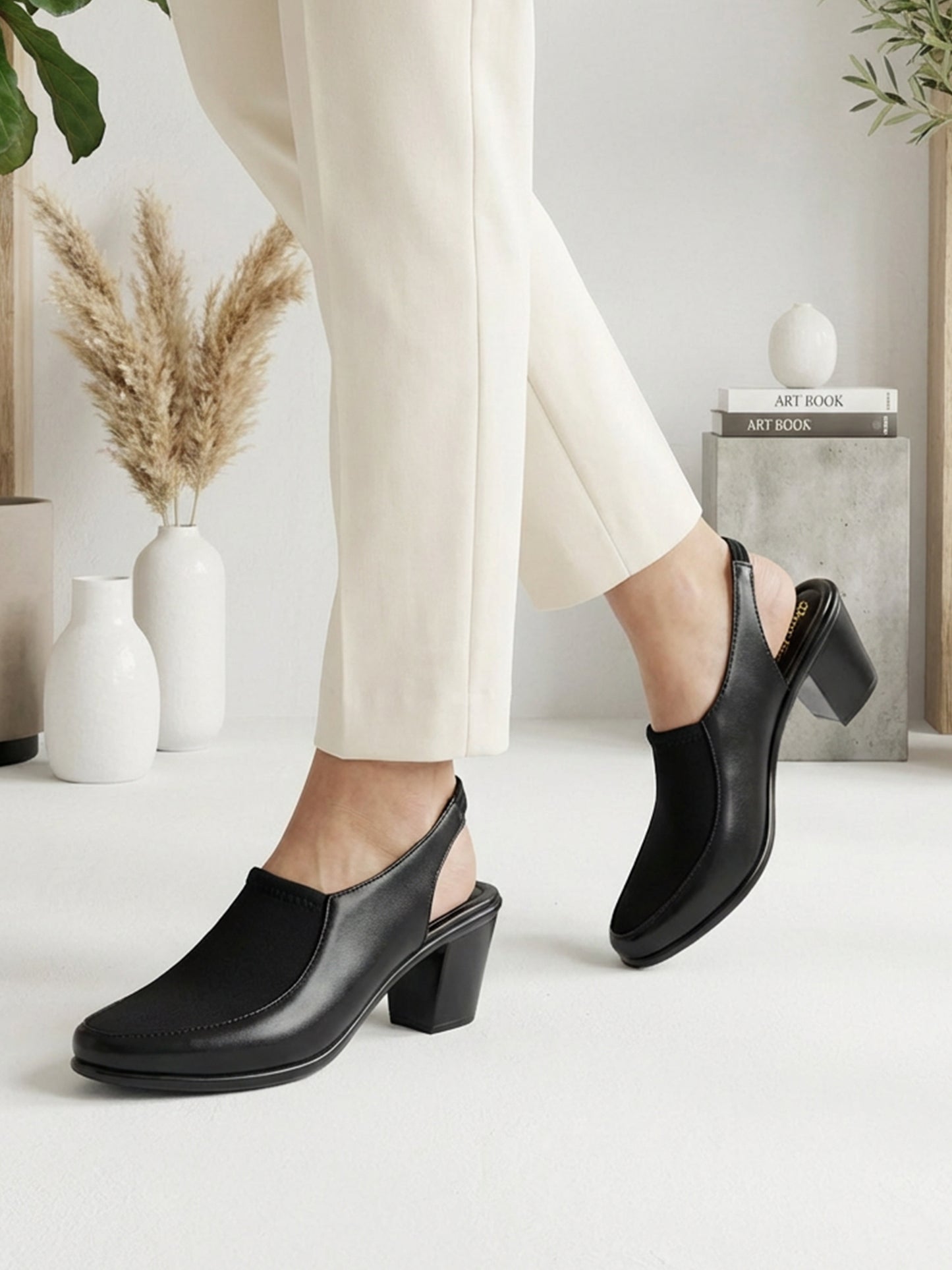 Black Slingback Heel