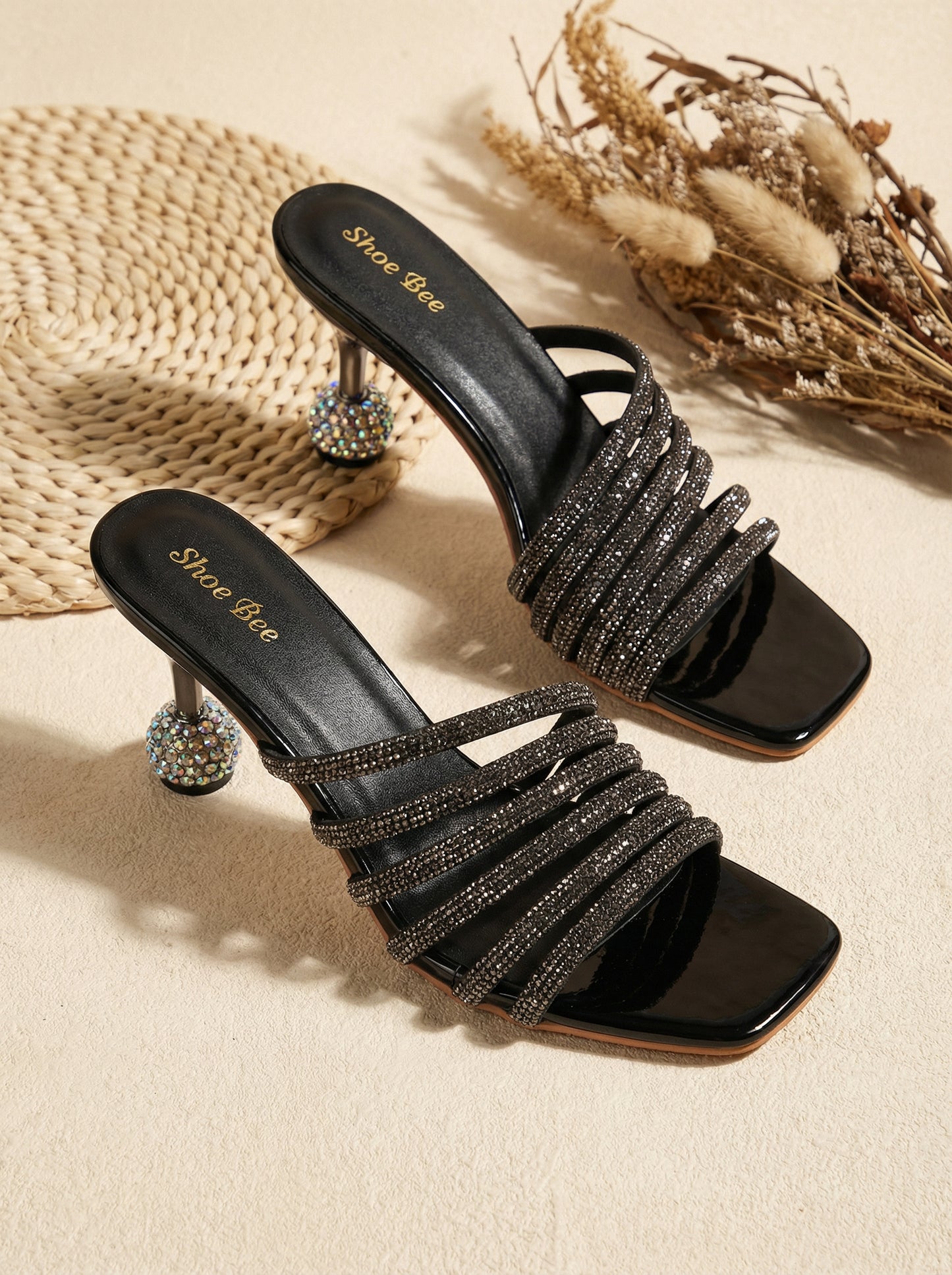 Modern Square-Toe Stiletto Slip-Ons
