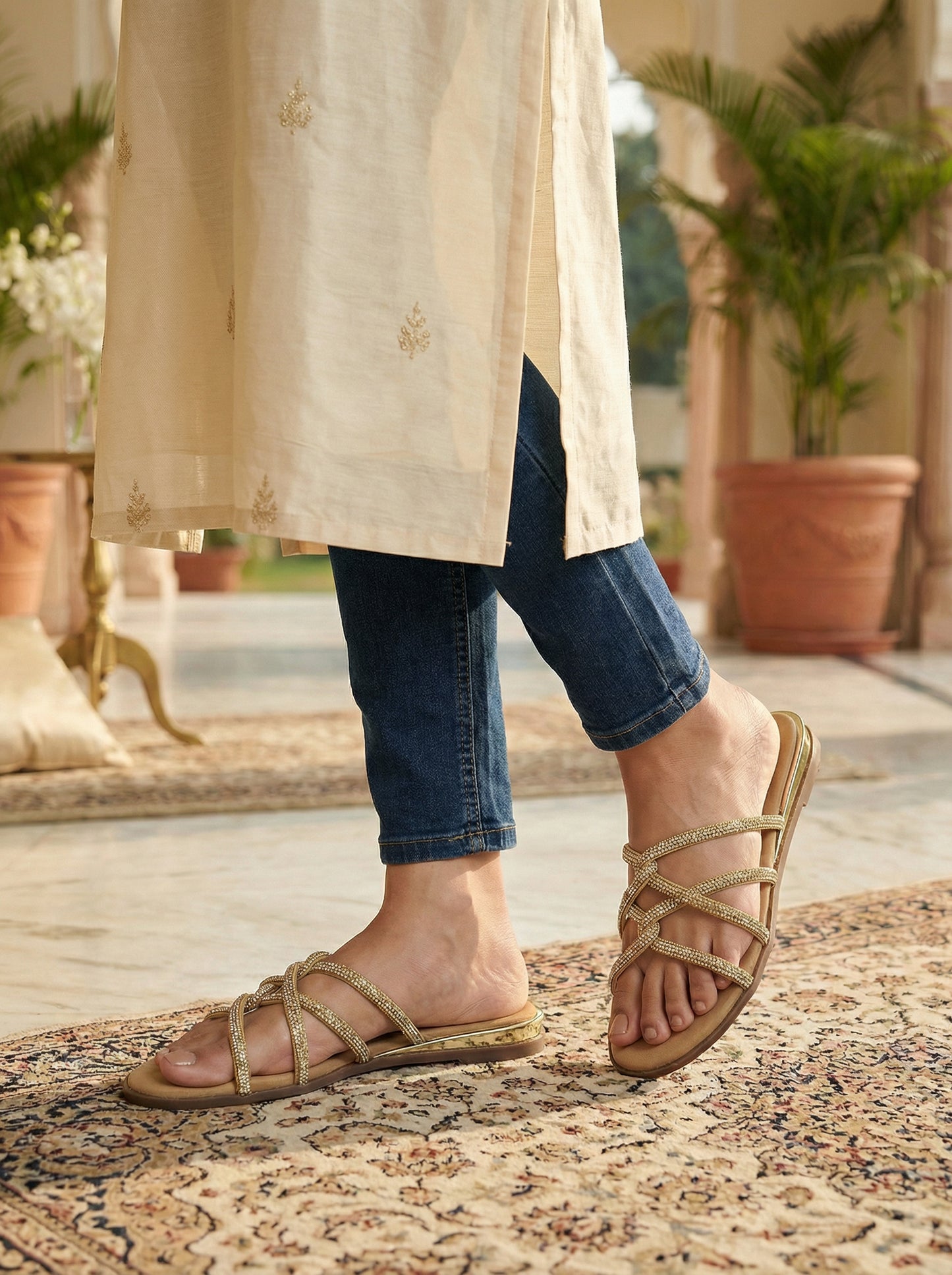 Embellished Strap Flat