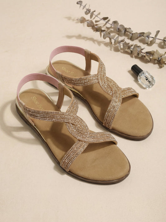 Embellished Criss-Cross Flat Sandals