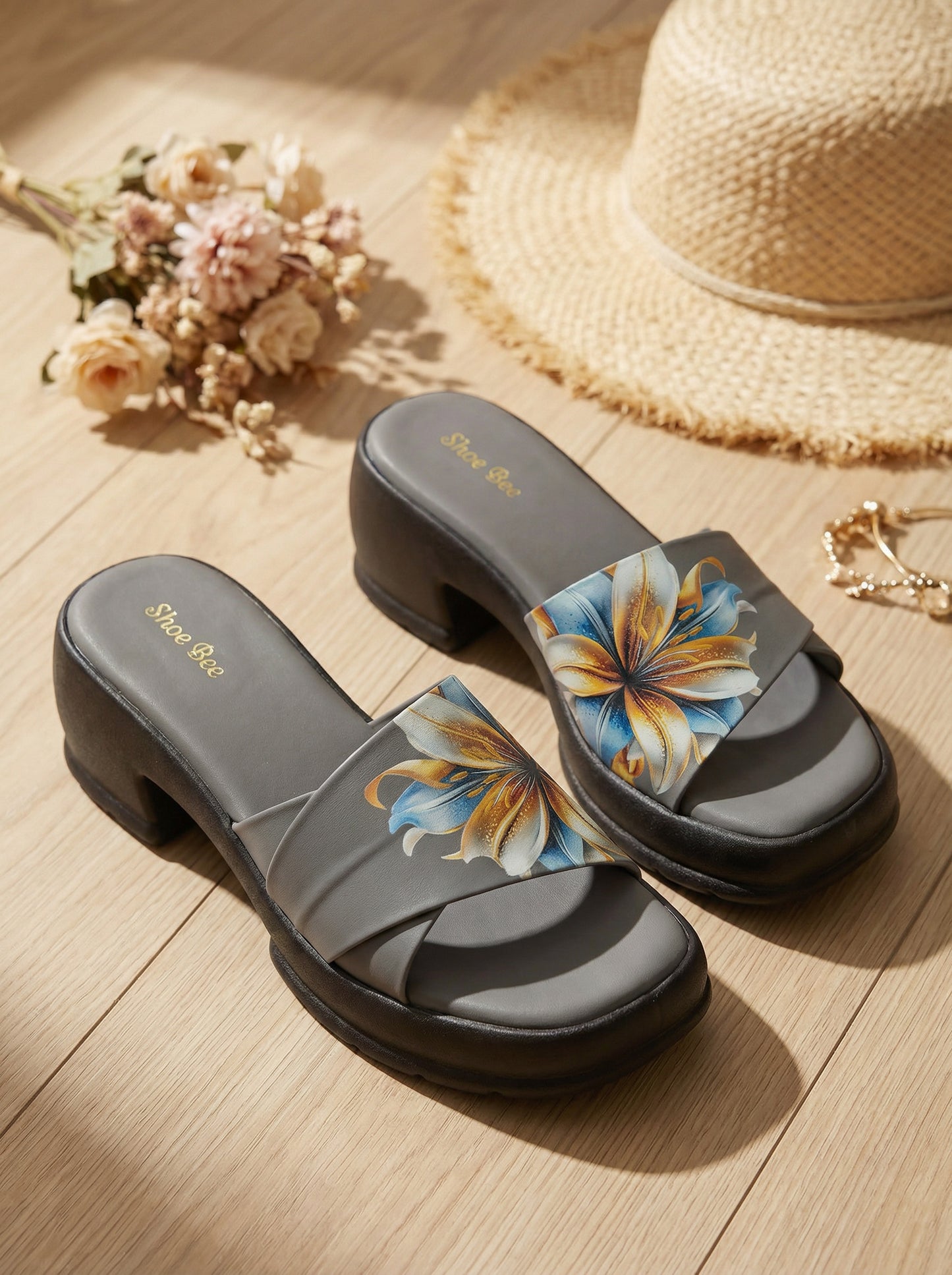 Block Heel Slip Ons