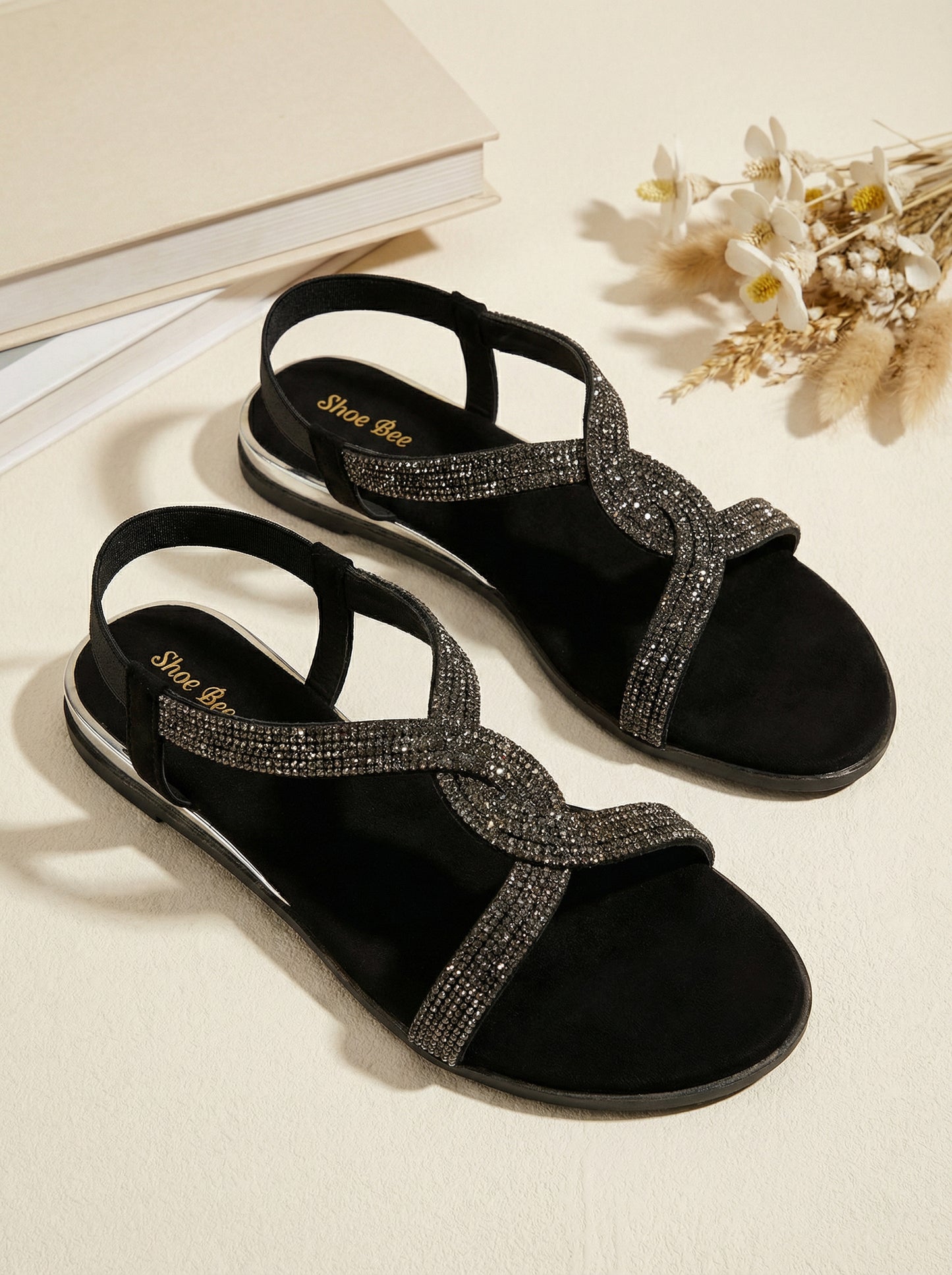 Embellished Criss-Cross Flat Sandals