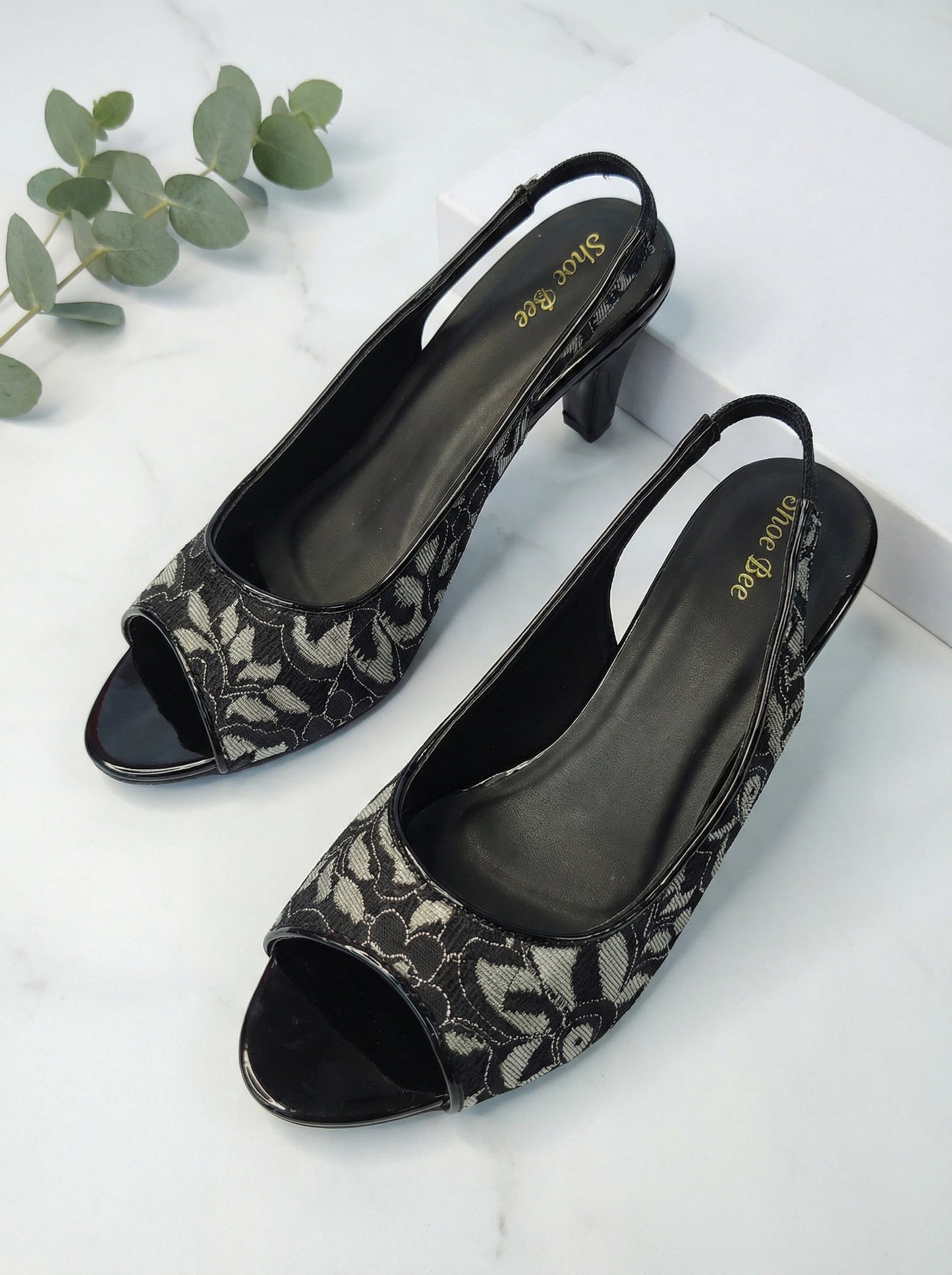 Lace Slingback Stilettoes