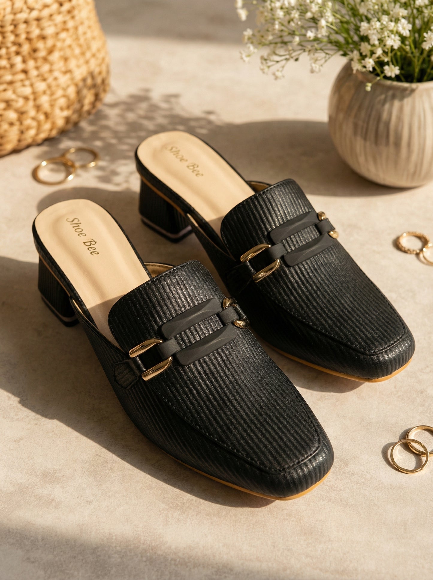 Box Heel Mules