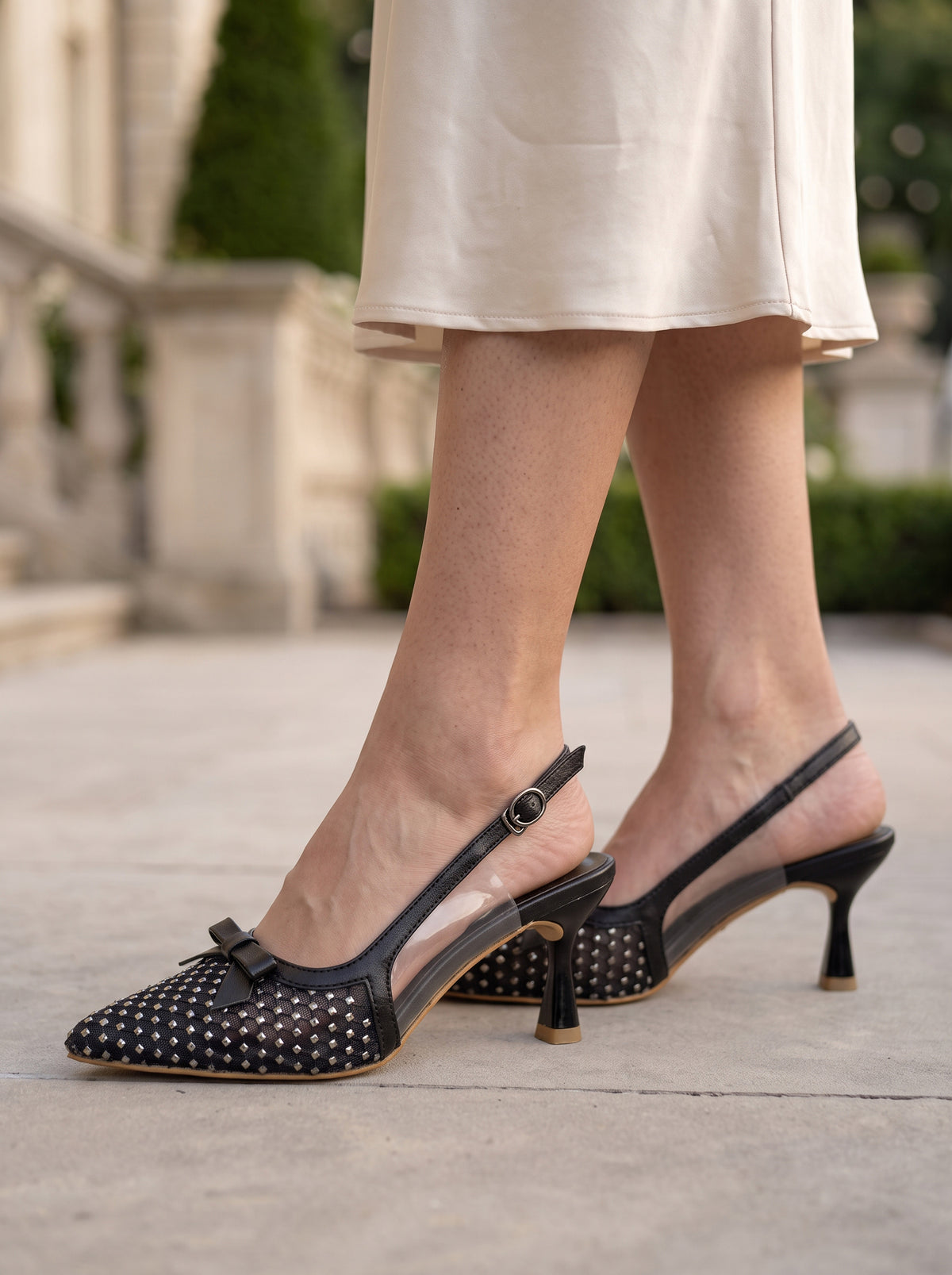 Slingback Sandals With Bow
