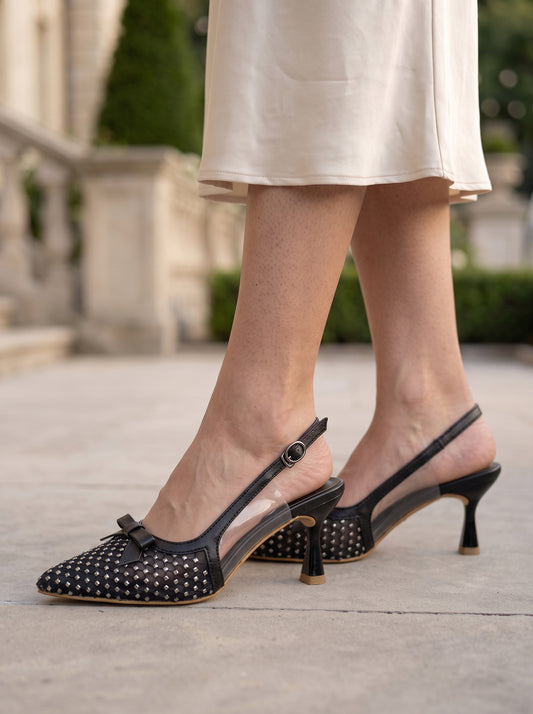 Slingback Sandals With Bow