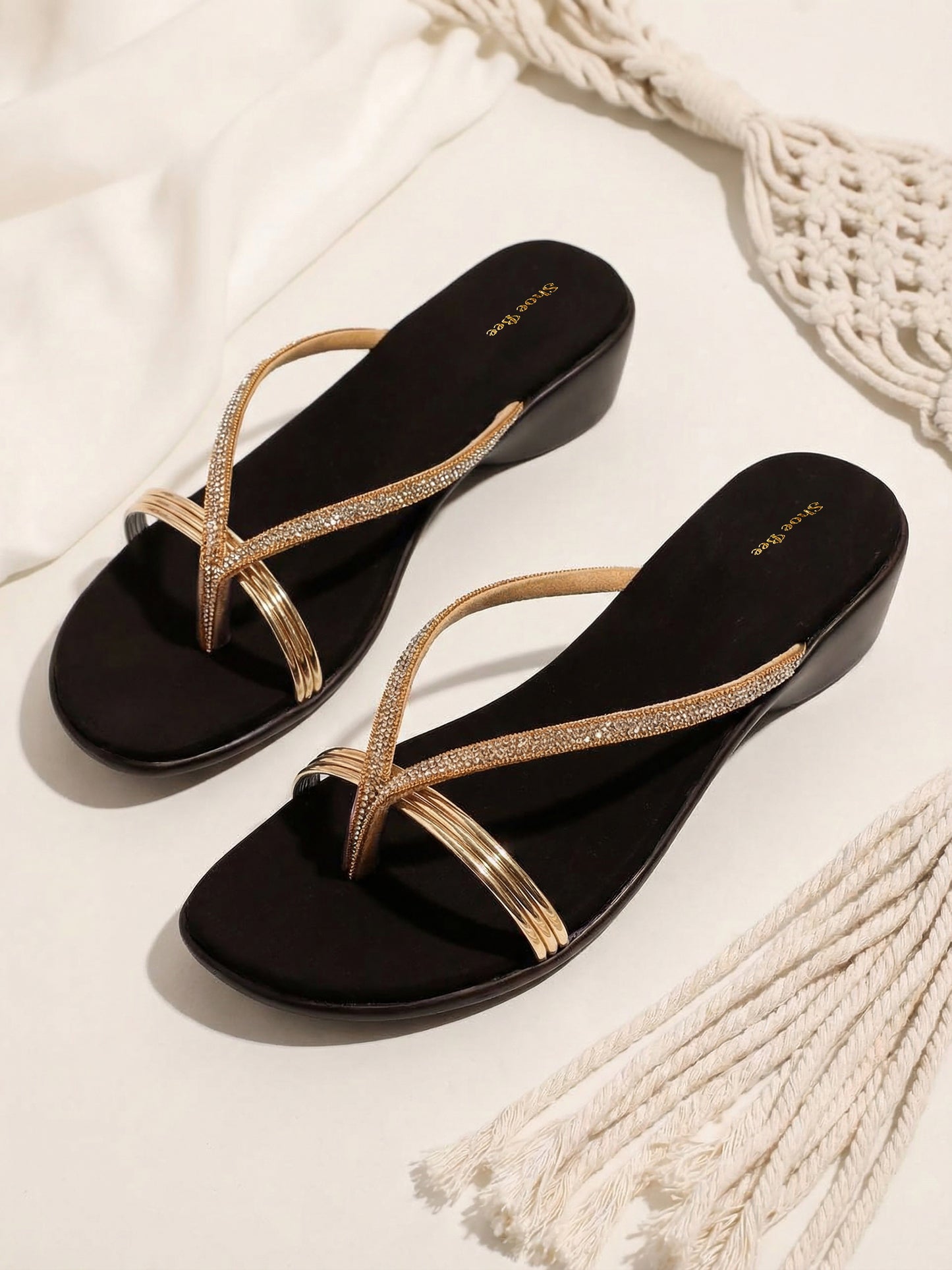 Toe Ring Mules- Metallic Strap
