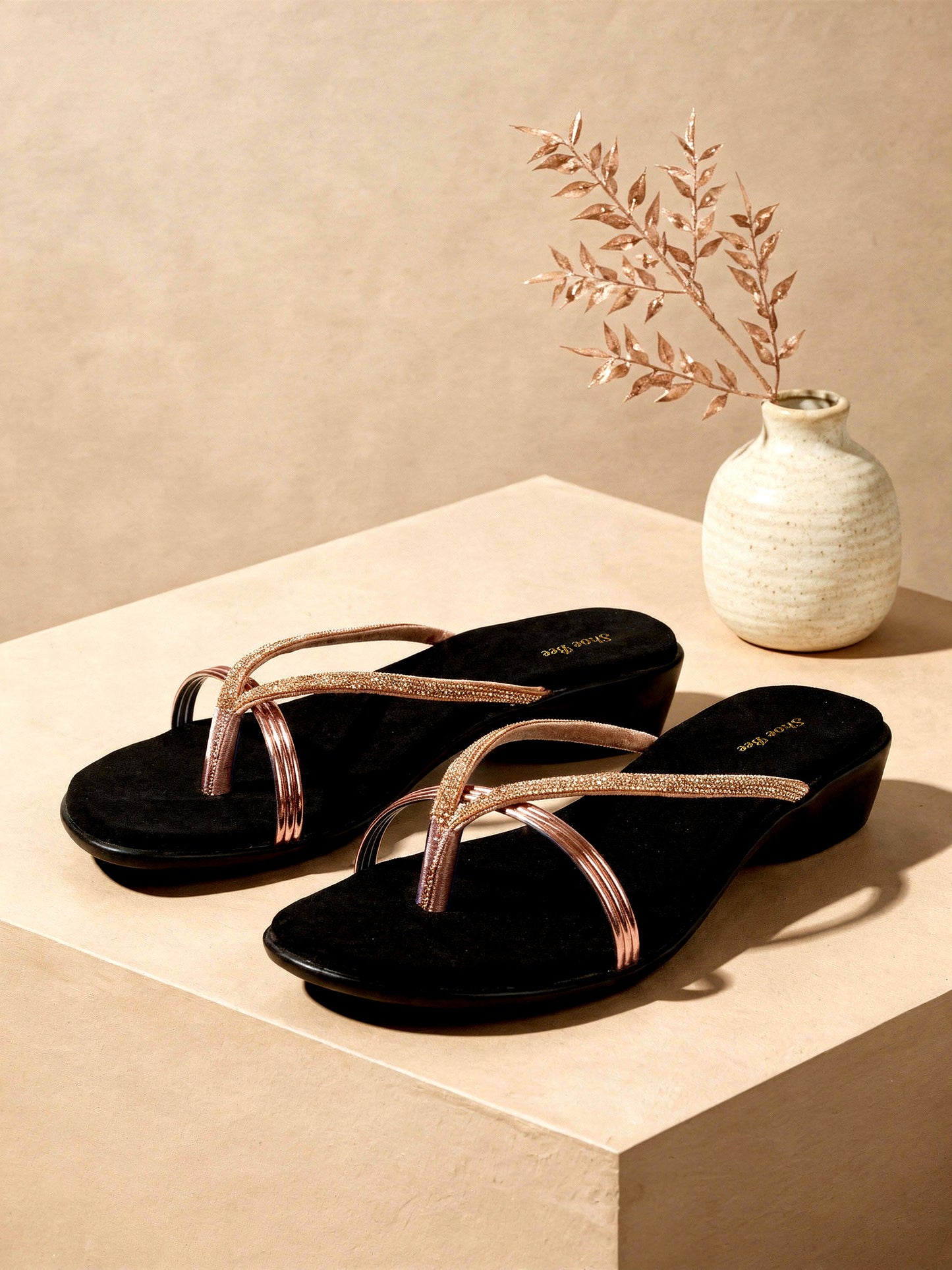 Toe Ring Mules- Metallic Strap