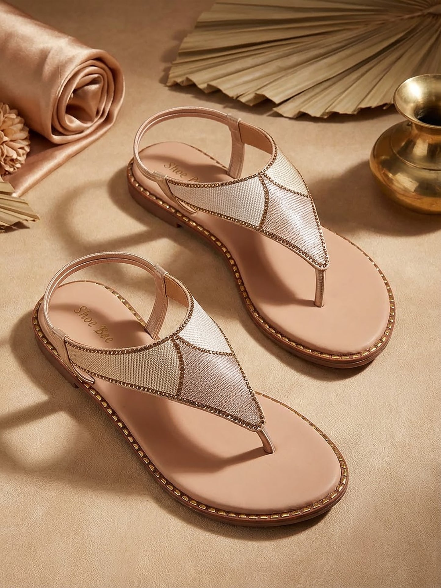 Patterned Flat Slip-On Sandals