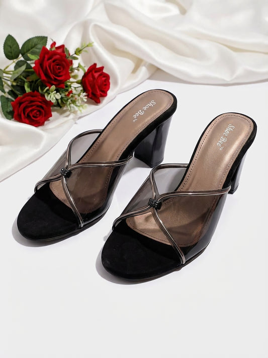 Mule Heels- Transparent Straps