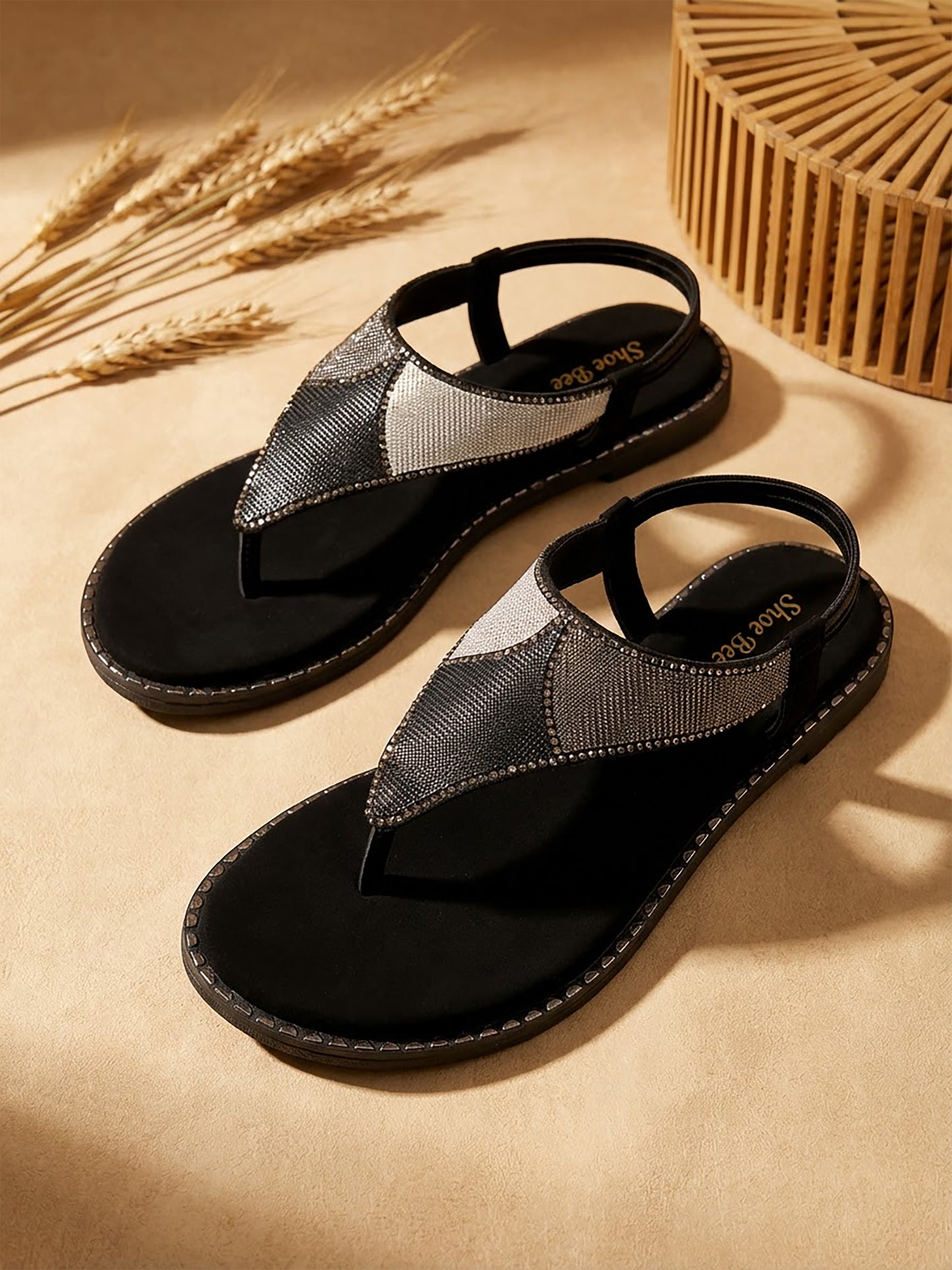 Patterned Flat Slip-On Sandals