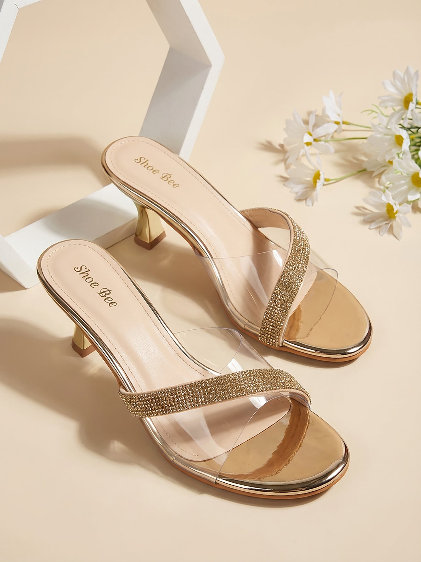Transparent Mule Kitten Heel