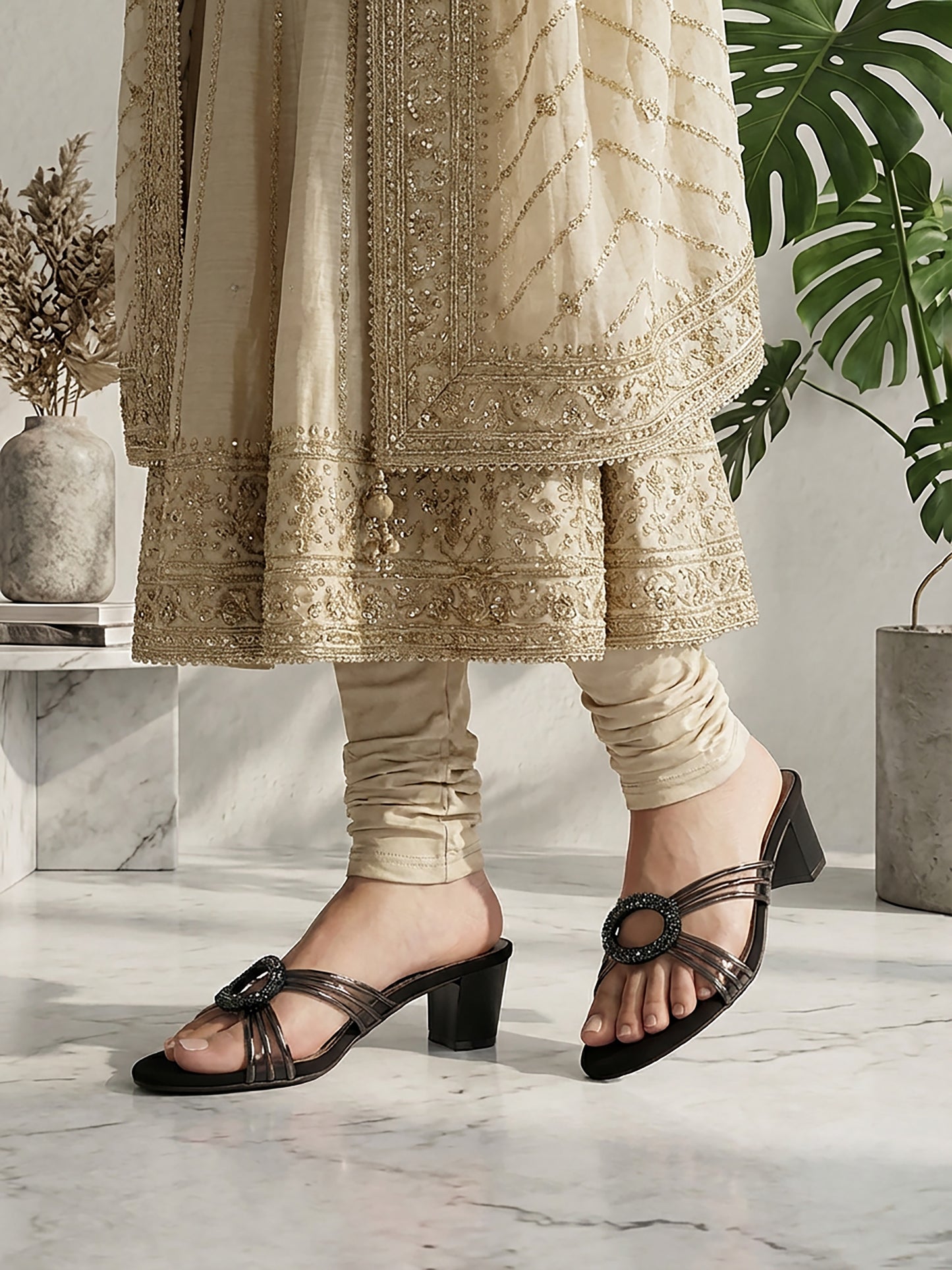 Embellished Buckle Slip On