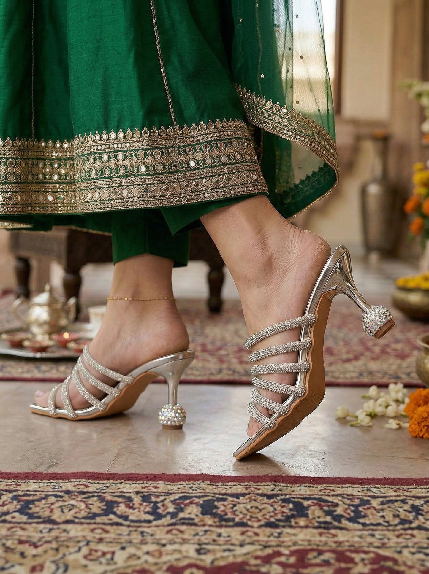 Modern Square-Toe Stiletto Slip-Ons