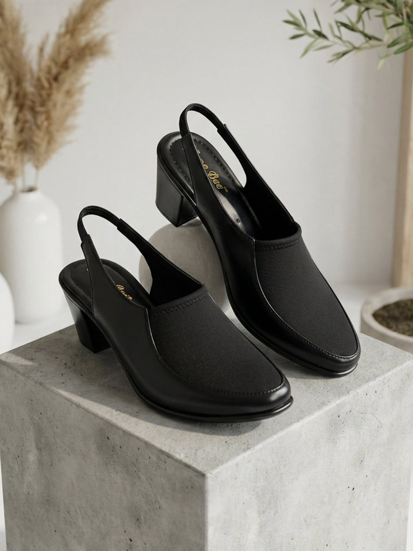 Black Slingback Heel