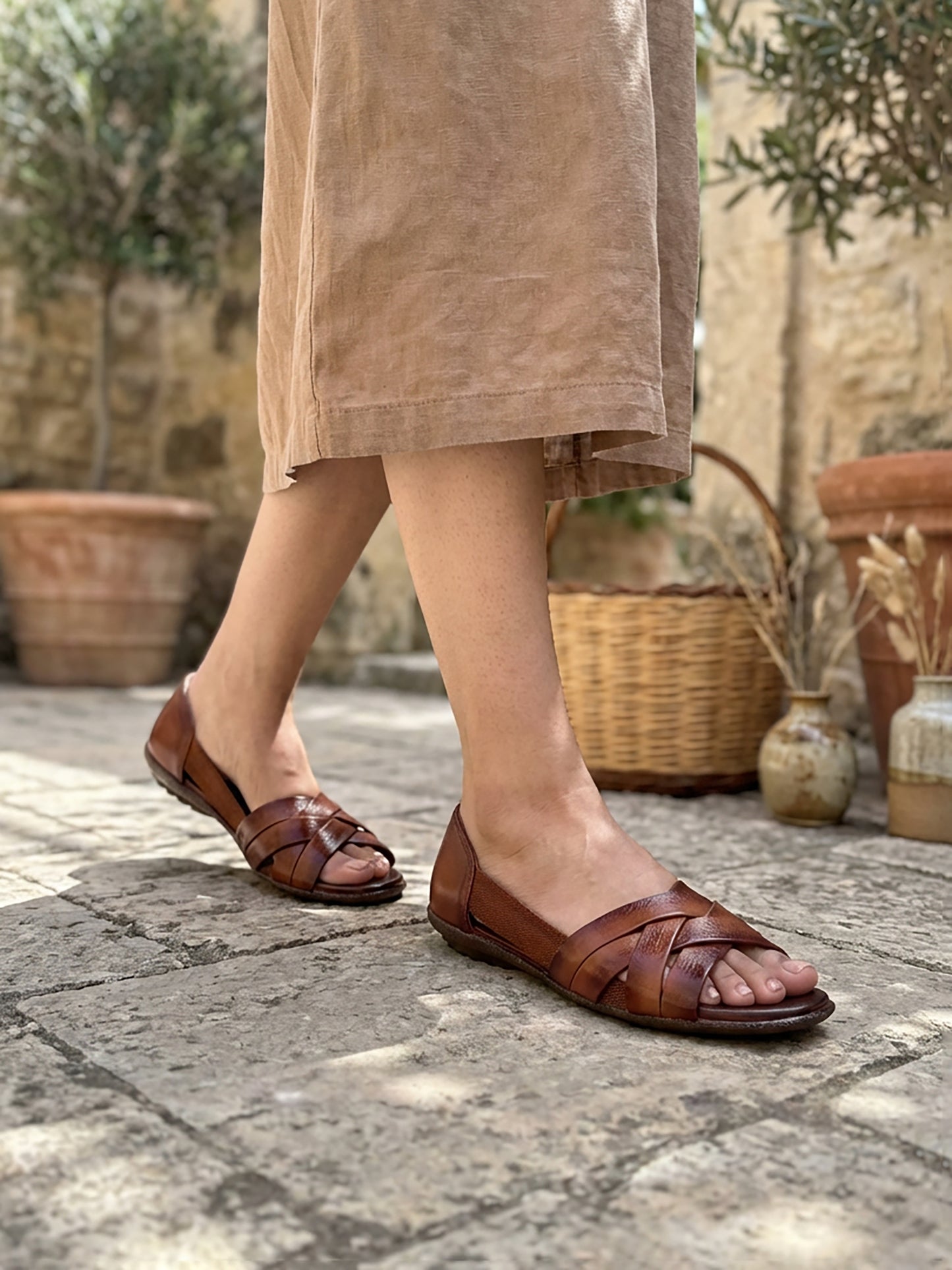 Leather Flat Heel