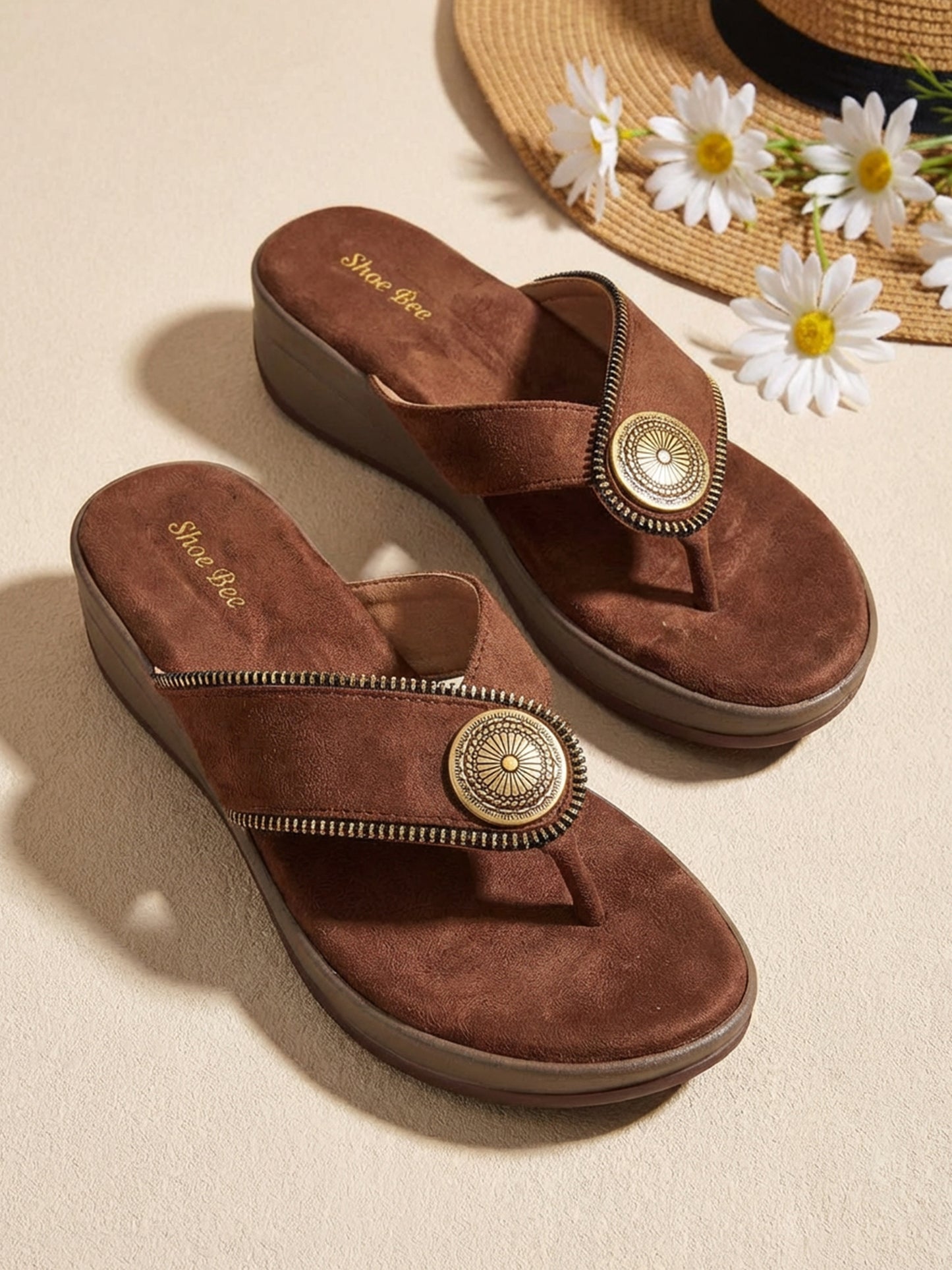 Double-Tone Buckle Slip-Ons