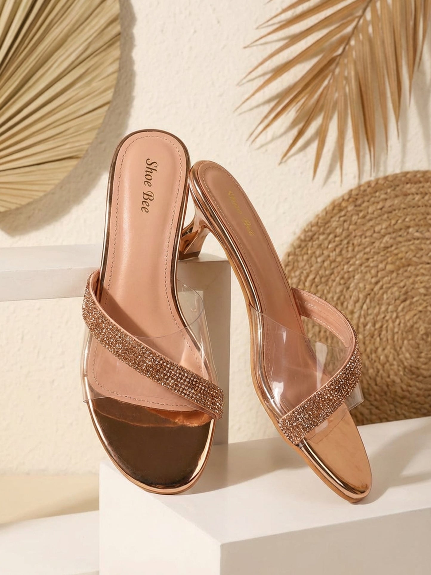 Transparent Mule Kitten Heel